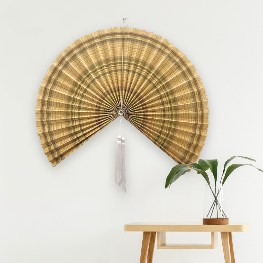 Handmade Bamboo Wall Fan Boho Headboard Art, Christmas Decor, New Year Gift