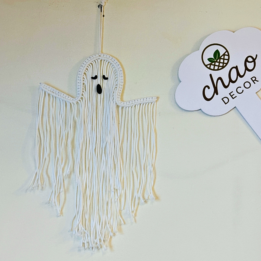 Handmade Halloween Decor: Cute Macrame Ghost Wall Art Gift