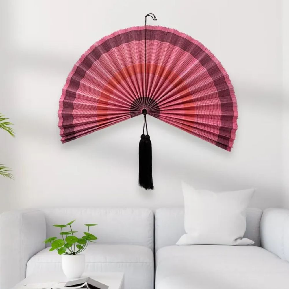 Oversized Large Bamboo Wall Fan – Handwoven Natural Bamboo Wall Decor, Boho Statement Headboard & Wall Hanging