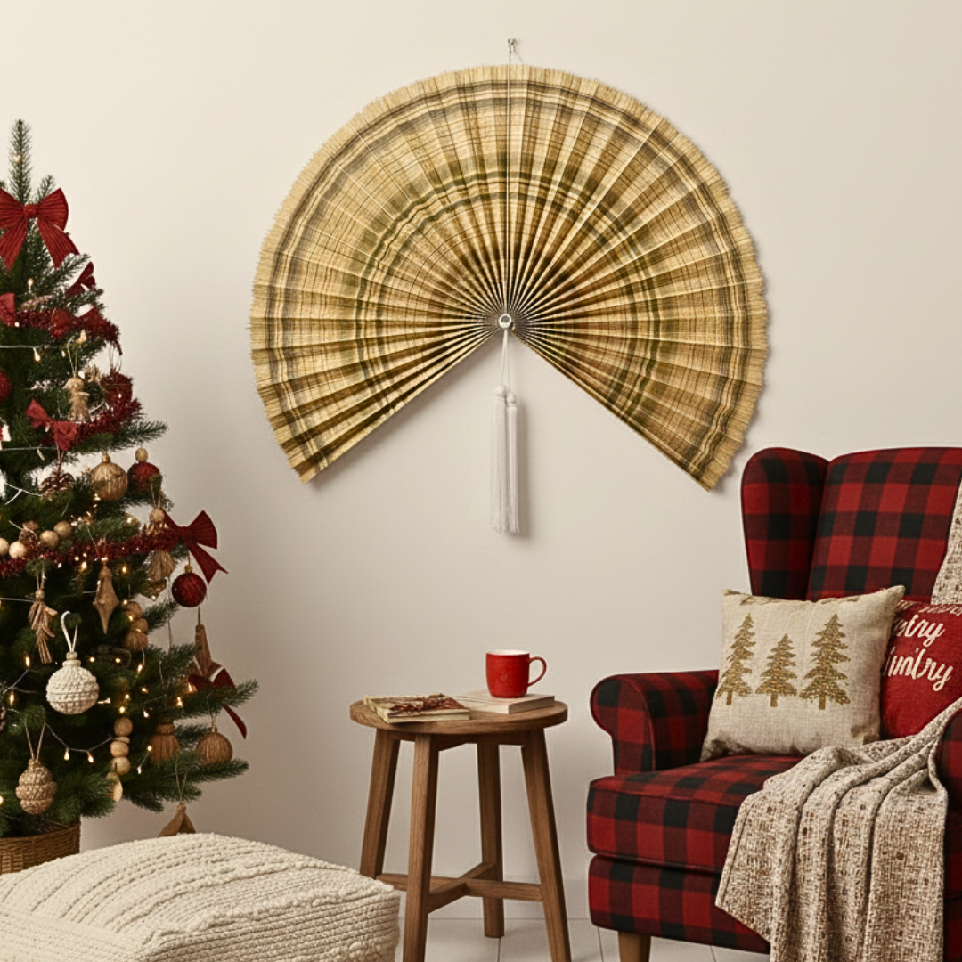 Handmade Bamboo Wall Fan – Boho Headboard & Wall Art Decor