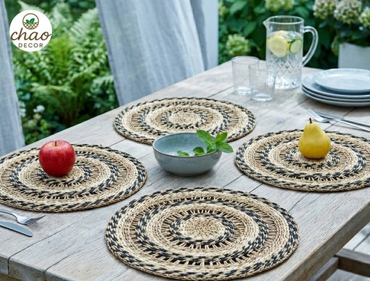 Seagrass Woven Placemats – Handmade Natural Table Décor for Stylish Dining Spaces