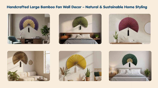 Handcrafted Large Bamboo Fan Wall Decor – Natural & Sustainable Home Styling