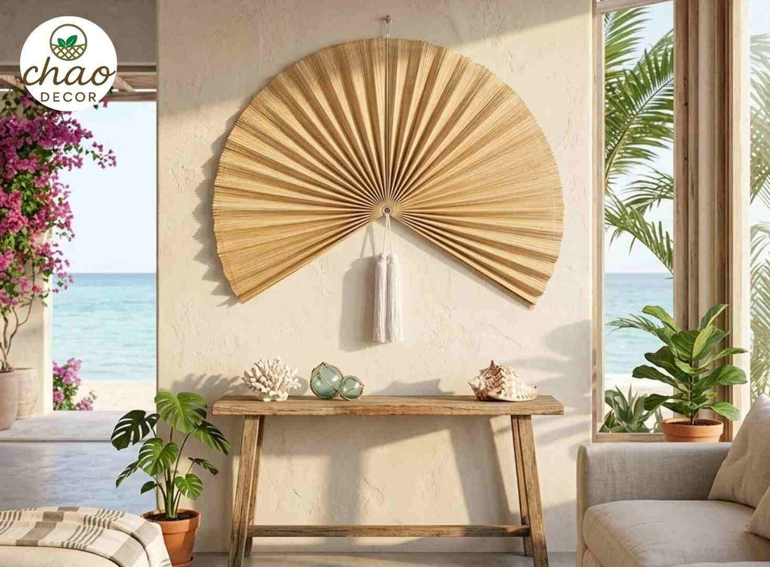 Bamboo Wall Fan Hanging for Home, Wedding & Gifts – Handmade Decor