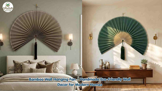 Bamboo Wall Hanging Fan – Handmade Eco-Friendly Wall Decor for Modern Homes