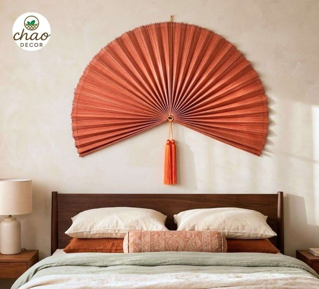 Decorating with a Large Bamboo Fan Wall in Different Colors