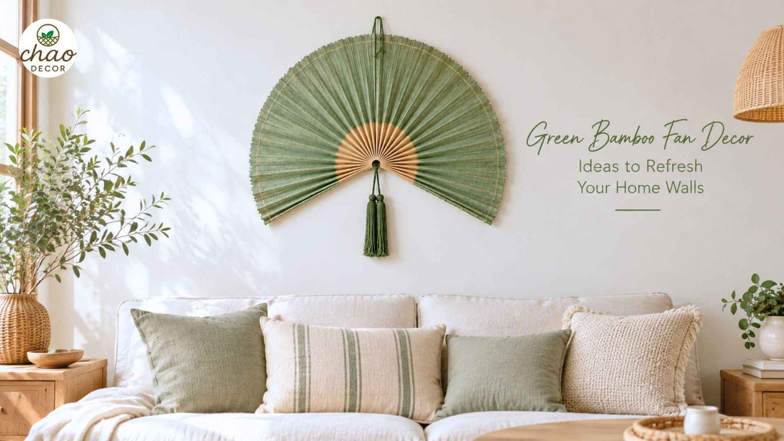 Green Bamboo Fan Decor: Add a Fresh Natural Accent to Your Home