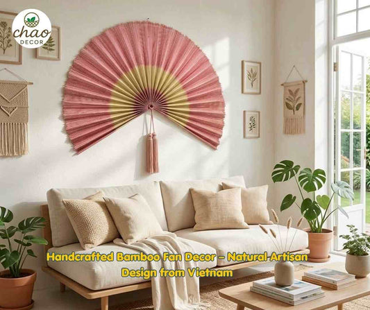 Handcrafted Bamboo Fan Decor – Natural Artisan Design from Vietnam