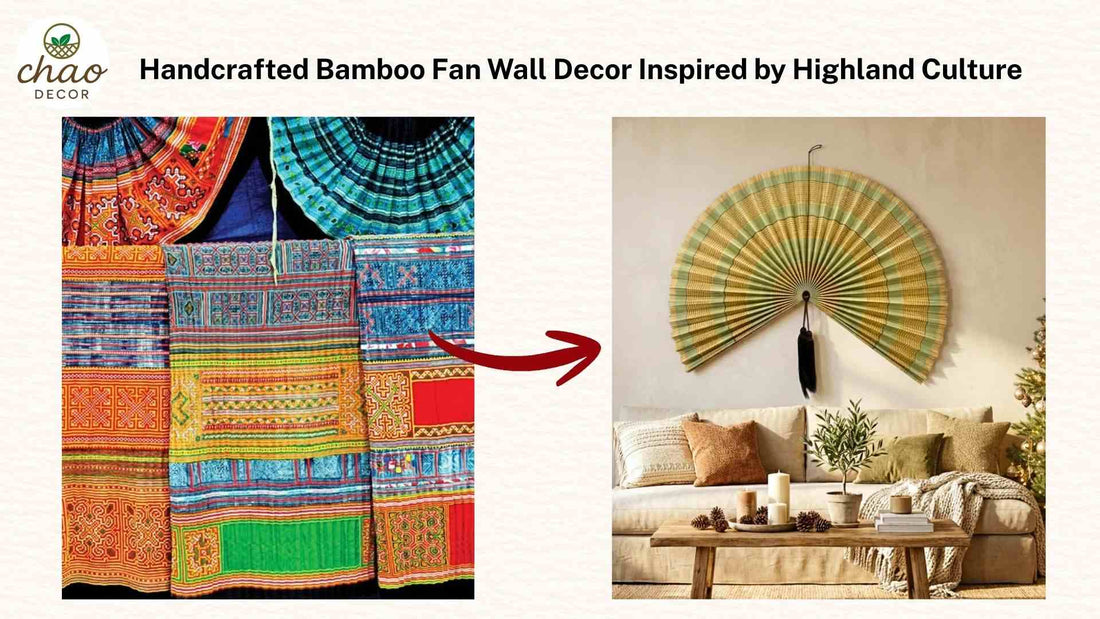Handcrafted Bamboo Fan Wall Decor Inspired by Highland Culture