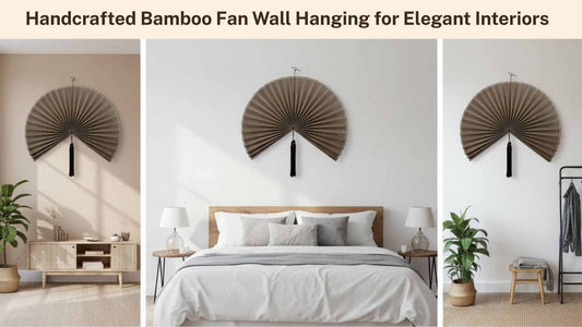 Handcrafted Bamboo Fan Wall Hanging for Elegant Interiors