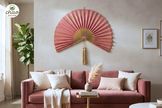 How to Style a Large Bamboo Wall Fan Pink in Every Room