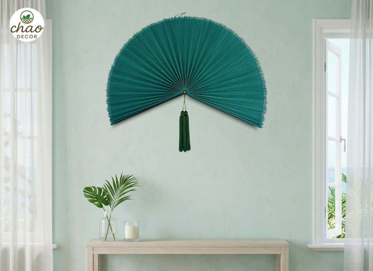 Large Bamboo Fan Wall Decor – Statement Handmade Wall Art for Modern Homes