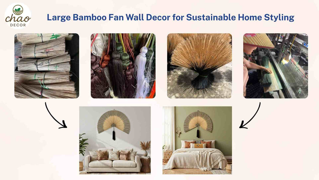 Large Bamboo Fan Wall Decor for Sustainable Home Styling