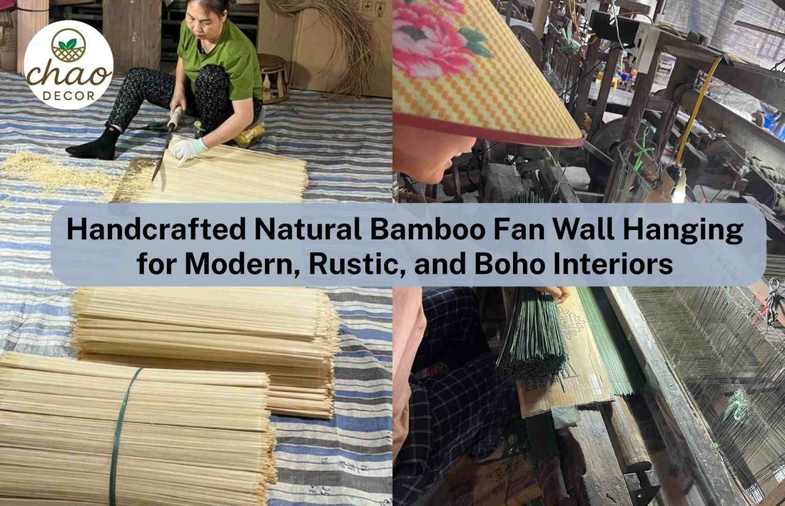 Handcrafted Natural Bamboo Fan Wall Hanging for Modern, Rustic, and Boho Interiors