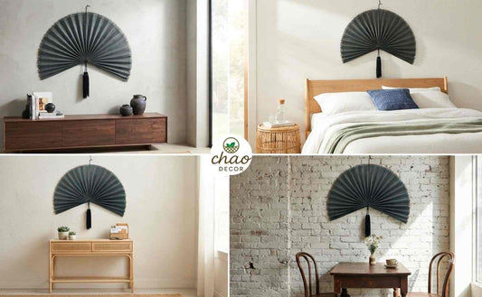 Natural Woven Bamboo Fan Wall Decor Handmade by Vietnamese Artisans