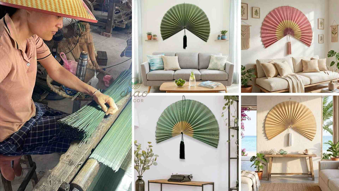 Oversized Bamboo Wall Fan Decor – Sustainable Handmade Wall Art