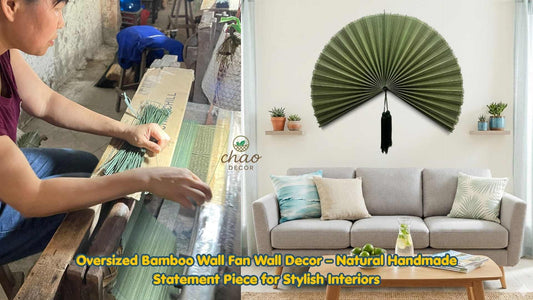 Oversized Bamboo Wall Fan Wall Decor – Natural Handmade Statement Piece for Stylish Interiors