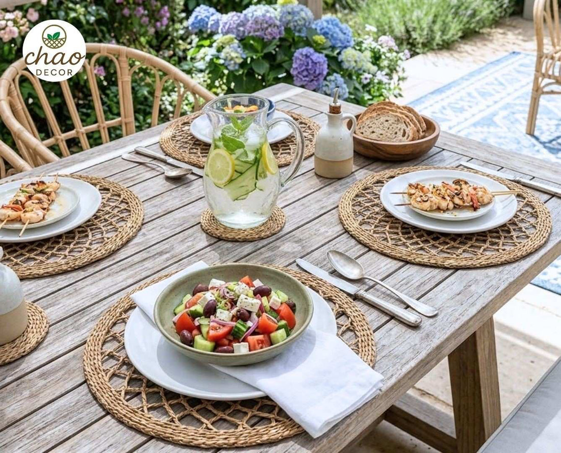 Seagrass Charger Plates Handmade for Beautiful Natural Table Settings