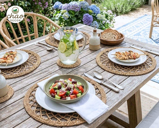 Seagrass Charger Plates Handmade for Beautiful Natural Table Settings