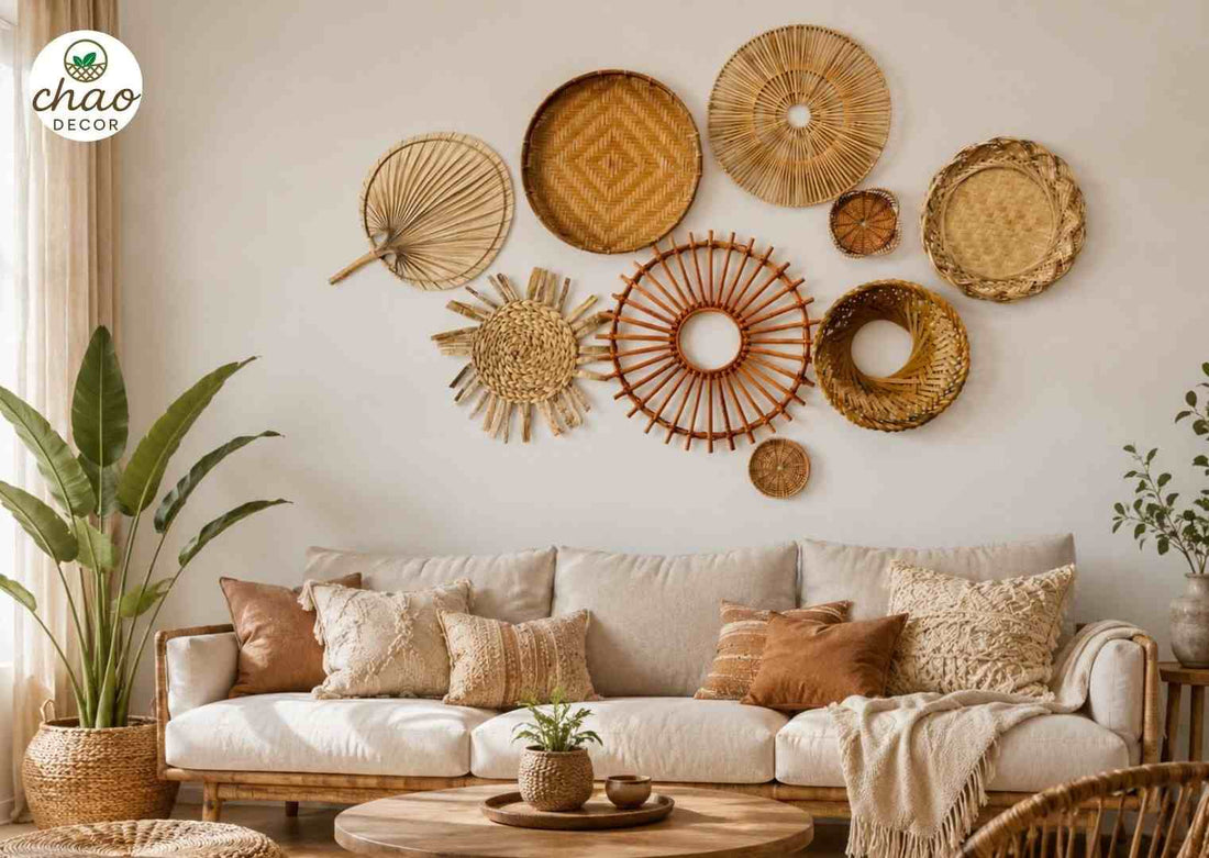 Seagrass Wall Decor Set for Natural Boho & Modern Home Styling