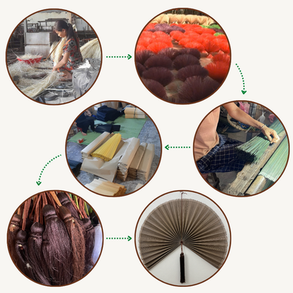 Chestnut Brown Bamboo Fan Birthday Gift Wall Hanging Fan