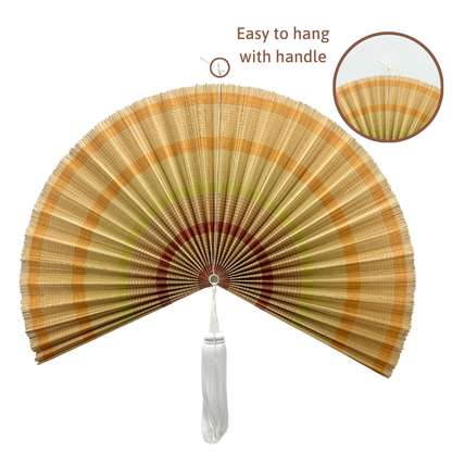 Boho Handmade Bamboo Wall Fan Woven Wall Art & New Year Gift
