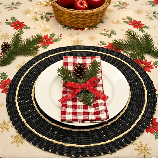 Handwoven Seagrass Placemat  Boho And Holiday Table Decor