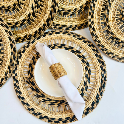 Set 6 Handwoven Natural Seagrass Placemats 14 inch Eco-Friendly Home, Kitchen Decor