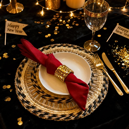 Set 6 Handwoven Natural Seagrass Placemats 14 inch Eco-Friendly Home, Kitchen Decor