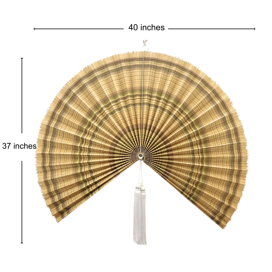 Handmade Bamboo Wall Fan Boho Headboard Art, Christmas Decor,  New Year Gift
