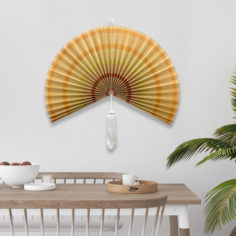 Boho Handmade Bamboo Wall Fan Woven Wall Art & New Year Gift
