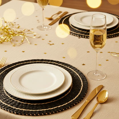 Handwoven Seagrass Placemat  Boho And Holiday Table Decor