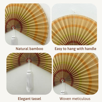 Boho Handmade Bamboo Wall Fan Woven Wall Art & New Year Gift