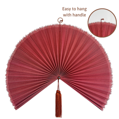 Handmade Wall Fan, Bamboo Wall Fan 40 inches, Vintage Boho Hanging Fan, Colorful Wall Fan Decor, Handmade Birthday Gift