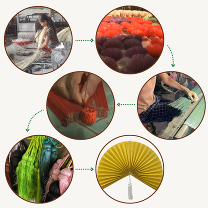 Handwoven Bamboo Wall Fan (40in) Golden Yellow Boho Holiday Decor