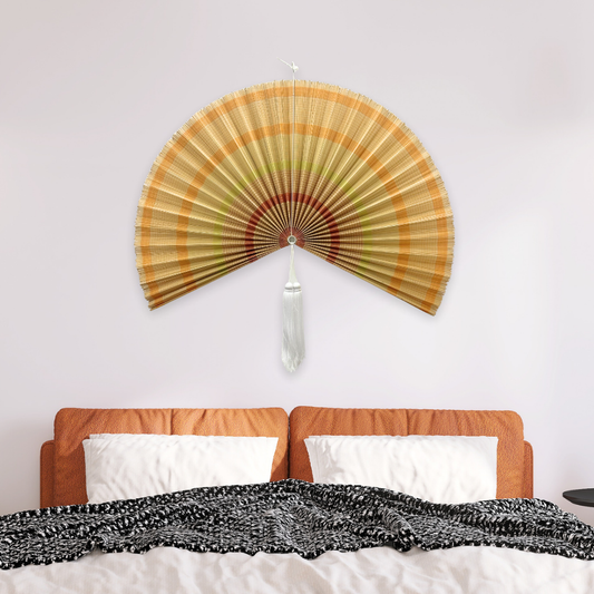 Boho Handmade Bamboo Wall Fan Woven Wall Art & New Year Gift