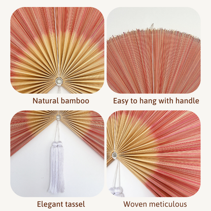 Large Bamboo Fan Wall Hanging Headboard For Gift And Decoration