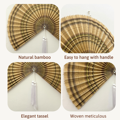 Handmade Bamboo Wall Fan Boho Headboard Art, Christmas Decor,  New Year Gift
