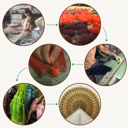 Handmade Bamboo Wall Fan Boho Headboard Art, Christmas Decor,  New Year Gift