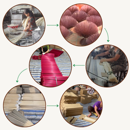 Large Bamboo Fan Wall Hanging Headboard For Gift And Decoration