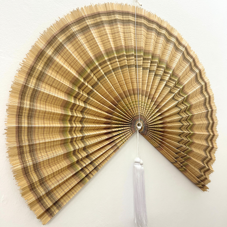 Handmade Bamboo Wall Fan Boho Headboard Art, Christmas Decor,  New Year Gift