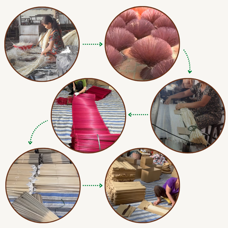 Pink Mix Handwoven Bamboo Fan Large Boho Wall Decor Gift