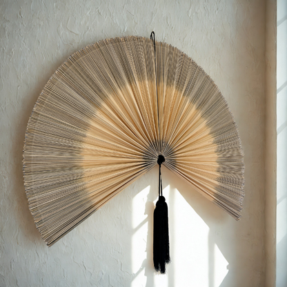 Bamboo Headboard Wall Hanging Fan Handmade Gift