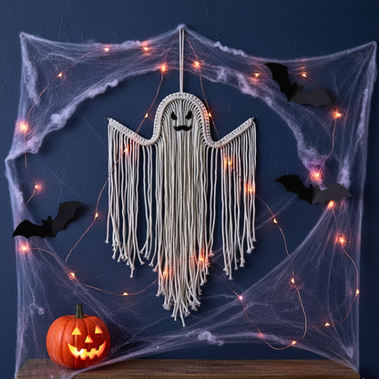 Handmade Macrame Ghost Decor Spooky Boho Halloween Wall Art