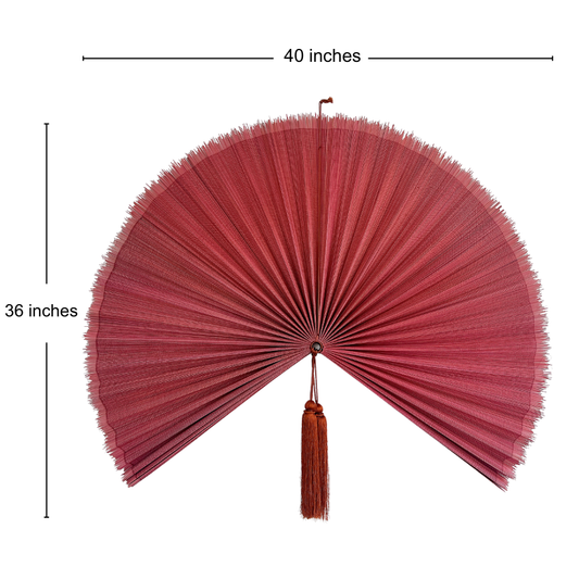 Handmade Wall Fan, Bamboo Wall Fan 40 inches, Vintage Boho Hanging Fan, Colorful Wall Fan Decor, Handmade Birthday Gift