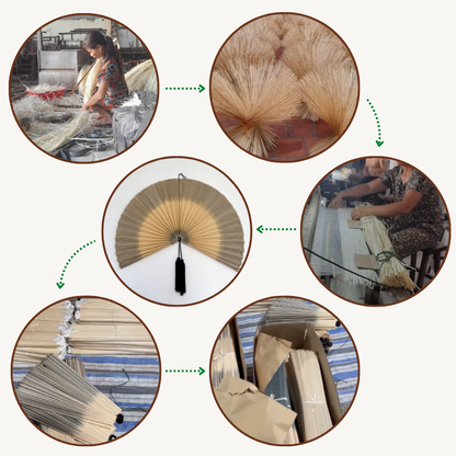 Bamboo Headboard Wall Hanging Fan Handmade Gift