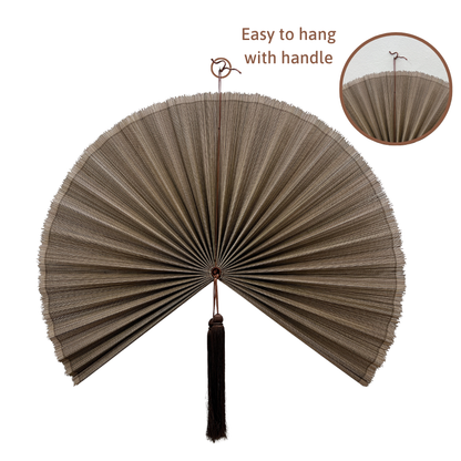Chestnut Brown Bamboo Fan Birthday Gift Wall Hanging Fan