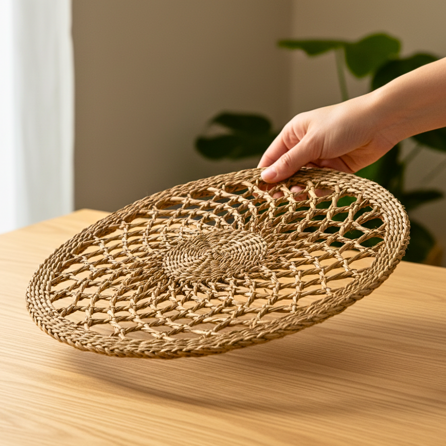 Set of 6 Seagrass Charger Mats 14 inch Handmade Christmas And New Year Gift