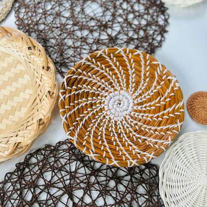 Woven Wall Basket Set: 13 Piece Boho Wicker Decor, Christmas Decor Boho Wall Art