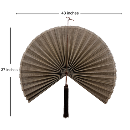 Chestnut Brown Bamboo Fan Birthday Gift Wall Hanging Fan