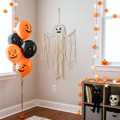 Handmade Macrame Ghost Decor Spooky Boho Halloween Wall Art